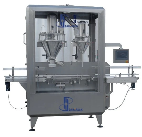 Inline Dual Head Auger Powder Filler Machine